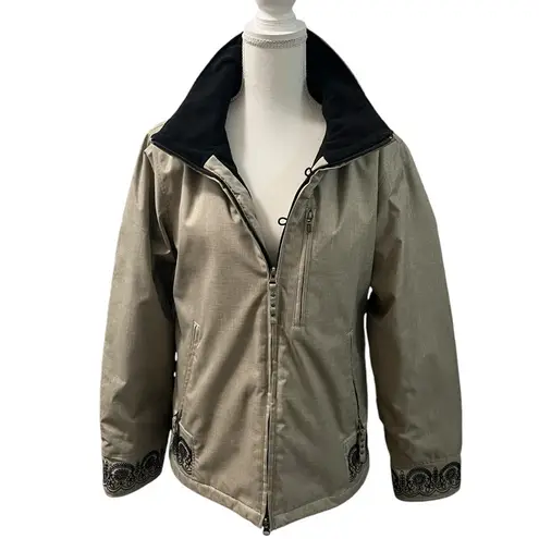 Kemper Ski Snowboard Insulated Jacket Embroidered Accent Trim Women’s M Pockets Black Size M