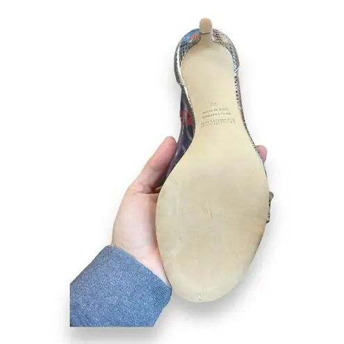 L'Agence Women's US 8.5/EU 39 Embossed Leather Gisele Sandal In Silver