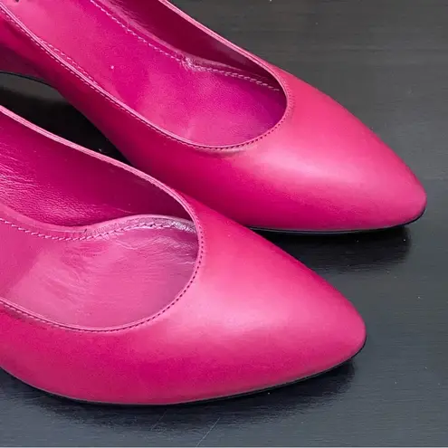 Jil Sander Fuchsia Leather Wedge Pump Size 39