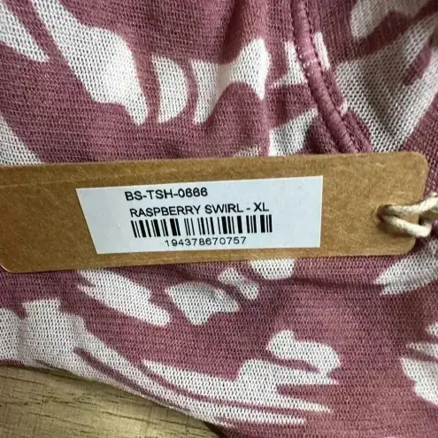 SKIMS  Mesh Raspberry Swirl T-Shirt Bodysuit Size XL NWT