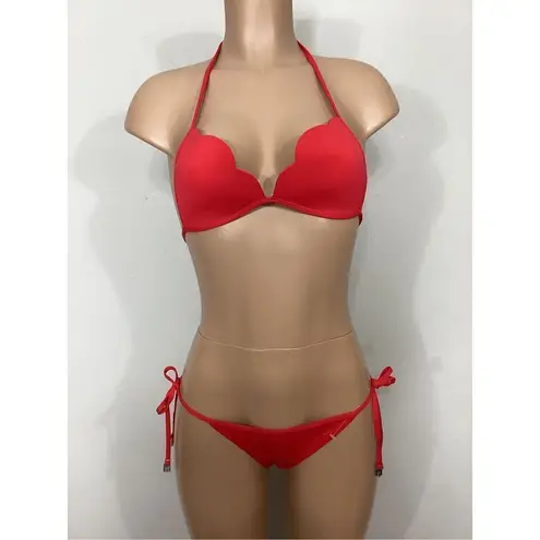Seafolly New. red petal edge bikini set. USA 10. Retails $179