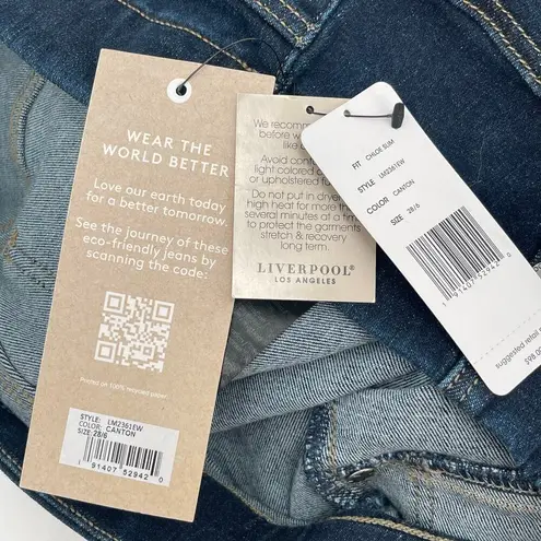LIVERPOOL Jeans Size 28/6 Chloe Slim NWT Stretch Pull On Canton Blue Denim Eco