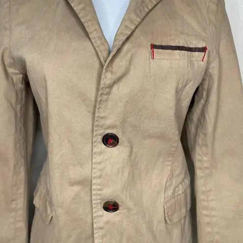 Wall Street Collection Corte Moderno Cotton Brown Modern Fit 2 Button Blazer M Size M