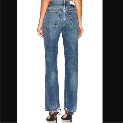 RE/DONE 90s High Rise Loose Jeans NWT size 29 Destroyed Mar Blue Straight Leg