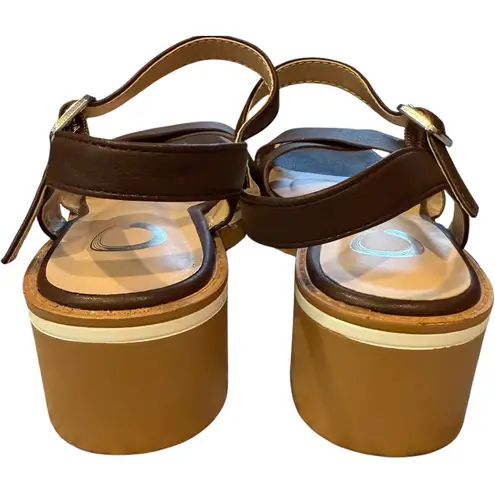 Journee Collection Journee HILAREE HEELED SANDALS IN FAUX Brown LEATHER Shoes Size 7