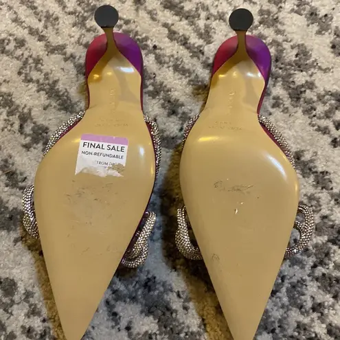 Mach & Mach  double-bow crystal-embellished mules purple size 39 thumbnail 3