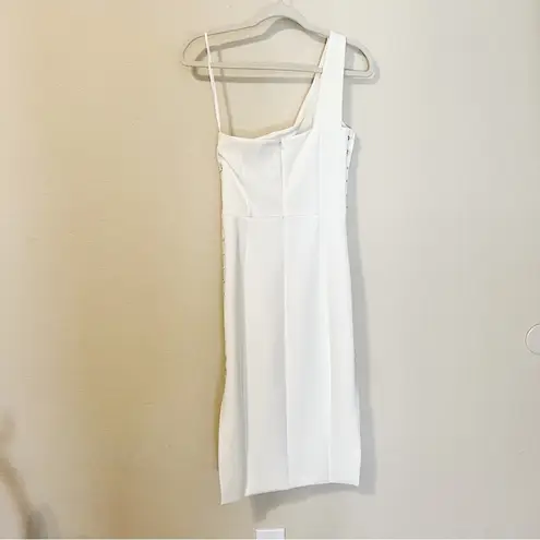 NWT Mare Mare Caliz One Shoulder White Lace Up Dress
