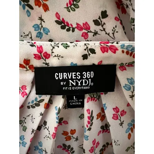 NYDJ Curves 360 By Floral Popover Blouse Cottagecore Feminine Country Cottage