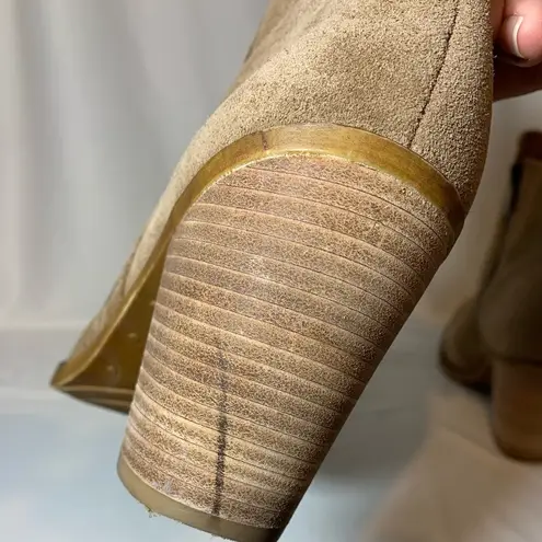 Lucky Brand  Ankle Embroidered Boots Elenor Tan Suede 8M