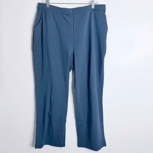 L.L. Bean Women’s Perfect Fit Straight Leg Pant Blue XL Petite Pull On Pockets Size undefined