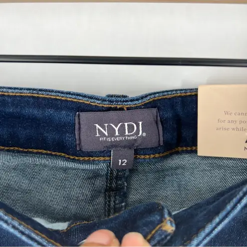 NYDJ 5 Pocket Denim Skirt In Cooper Dark Blue Stretch NWT Size 12