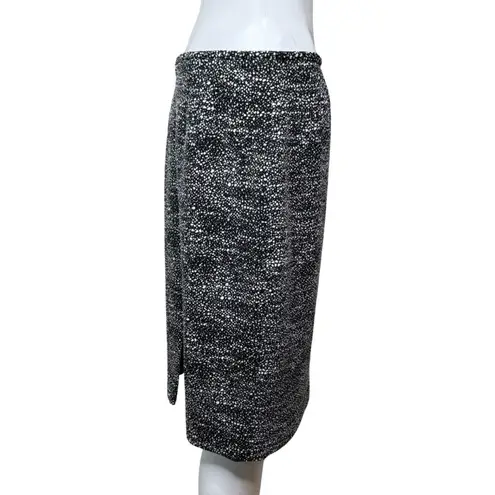 Tahari Skirt Womens 8 Black White Marled Pencil Casual Business Office Preppy