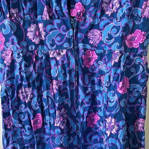 Maggy London Vintage 80s by Jennifer Booher 100% silk Floral dress - Size 10