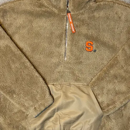 WEAR by Erin Andrews Syracuse Orange Quarter Zip Sherpa Pullover Women’s XL Tan