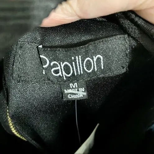 Papillon Women’s Stripe Tank Midi Dress Black Size Medium NWT