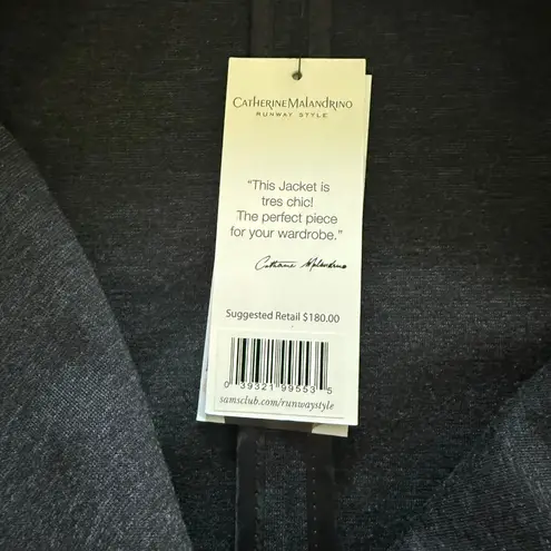 Catherine Malandrino Womens Charcoal Moto Jacket L Polyester/Spandex