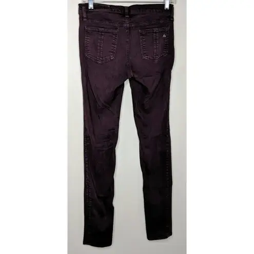 Rag and Bone /JEAN The Skinny Jeans 26 Denim Slim Bodycon Wine Burgundy Oxblood