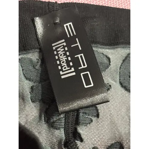 Wolford X Etro Body Tattoo Tights in Grey & Black Small Womens Nylons Pantyhose