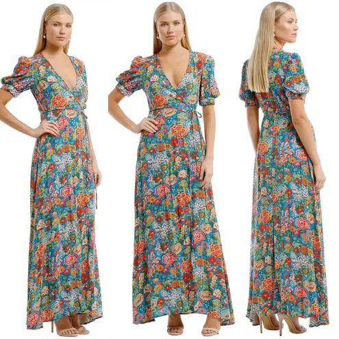 Perseverance London • Elysian Day Liberty Maxi Dress gown floral wrap Size 6