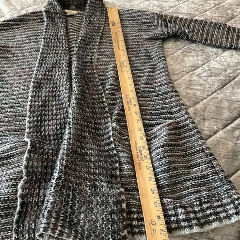 Bob Timberlake Womens Medium Striped Open-Front Cardigan Sweater shacket pockets