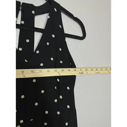 Ann Taylor  Black White Polka Dot Racerback Tie Waist Pants Jumpsuit 4