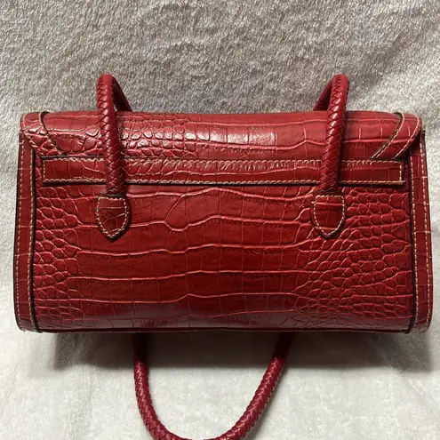 Rosetti Elegant Red Crocodile-Embossed Handbag