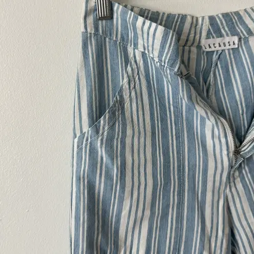 Lacausa 2 Rowan Cotton Pants in Blue Stripes