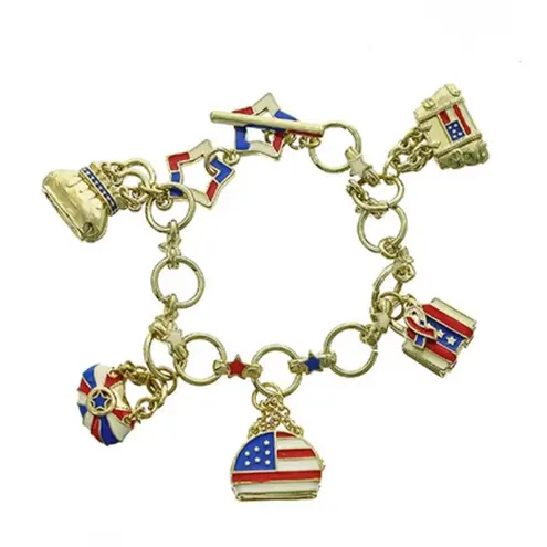 PATRIOTIC AMERICAN FLAG INDEPENDENCE DAY TOGGLE CLOSURE Gold