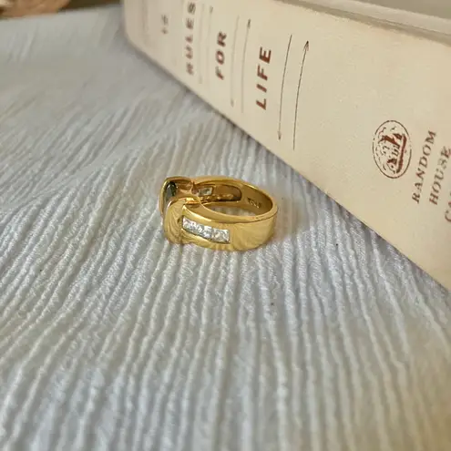 Ecco Green Square Stone Thick Signet Band Ring Jade Olive Sage Earthy Classic Jewelry