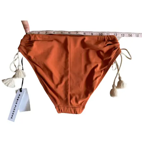 Robin Piccone Robin Piccone women's Abi burnt orange ecru bikini bottoms size Small NEW $98
