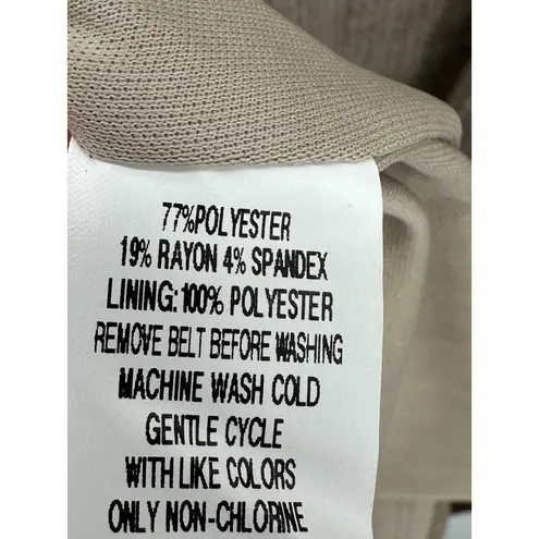 Signature by Robbi Bee Tan Cream Ribbed Belted Dress Women's Plus Size 2X