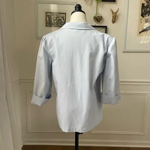 Vintage 80s Pastel Blue Miami Vice Open Front Blazer L XL Blue Size L