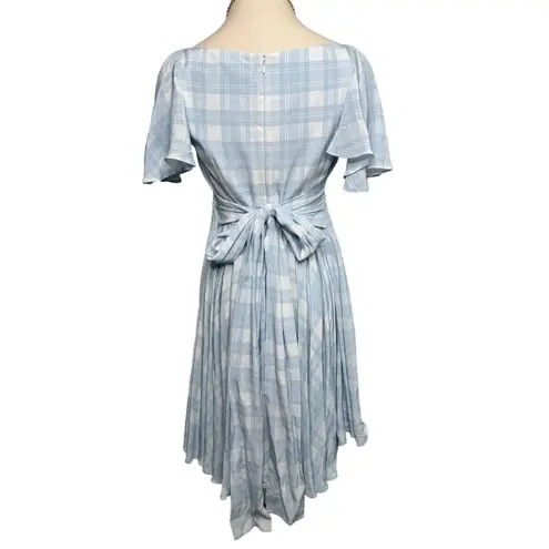Maison Amory Sugarmilk Mini sweetheart dress dream sea blue plaid size small S