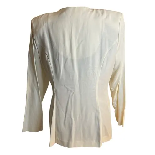 Vintage R&M Richards by Karen Kwong Ivory Lace Appliqué Blazer Top White Size 12P
