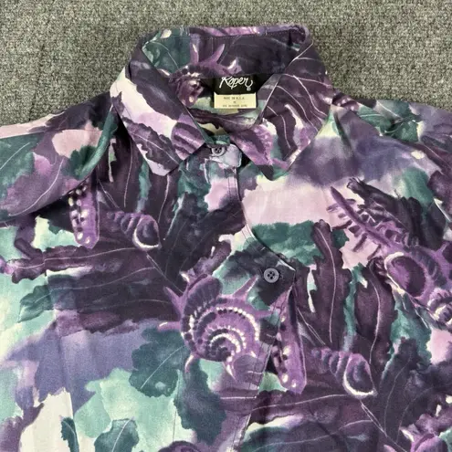 Vintage Roper Shirt Womens All Over Print M Western Button Long Sleeve Made USA Size M