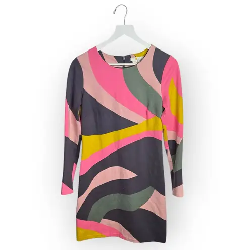 Boden Isabella Ponte Shift Swirl Retro Print Dress W1969 Sz 4 Pink