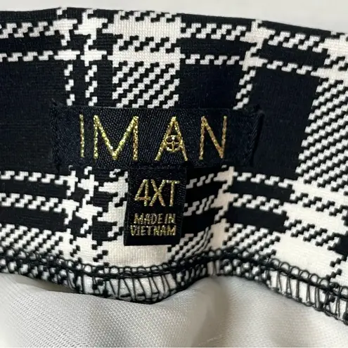 IMAN Global Chic Black & White Plaid Pants 360 Slimming Technology Size 4X NEW!