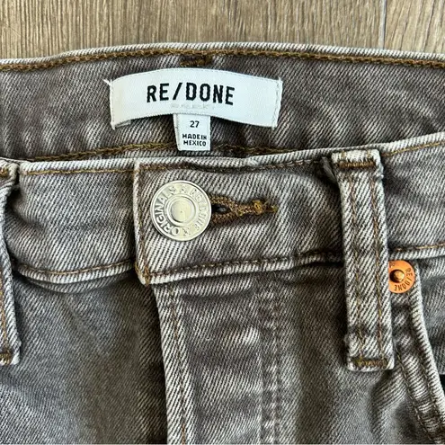 RE/DONE High Rise Stove Pipe Denim Jeans Washed Chocolate 27