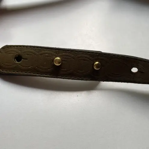 Leather Statement Belt Medallion‎ Butterfly Genuine Leather Brown Gold Metallic