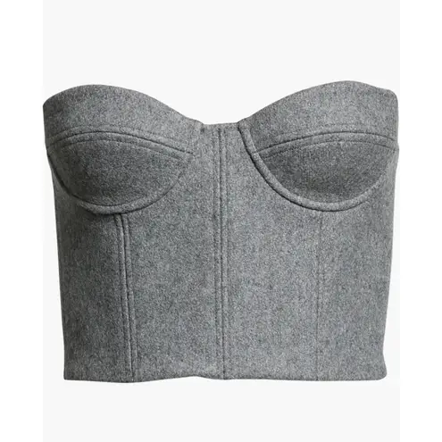 LaQuan Smith $525 Boiled Wool Bustier Top Heather Gray Size Medium NWT