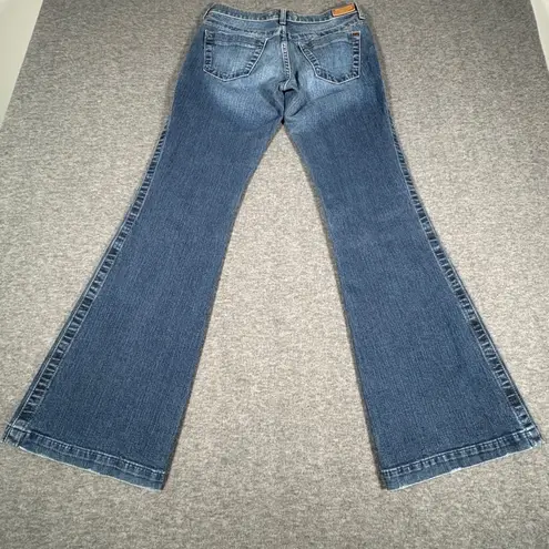 Mavi Chloe Flare Jeans Women's 28x32 Blue Denim Wide Stitch Low Rise Bootcut Size 28