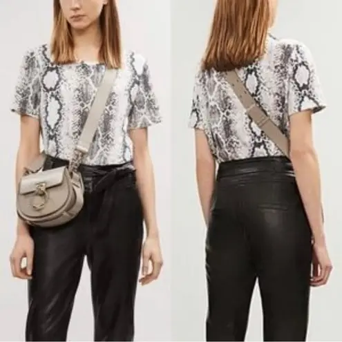 Maje Tonia Python Snakeskin Print Short Sleeve Crewneck T Shirt Size 1