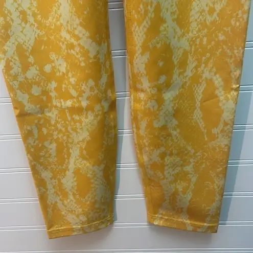 CARBON38 HIGH RISE LEGGING Yellow Snake Print animal print New size XS Gold - Image 5