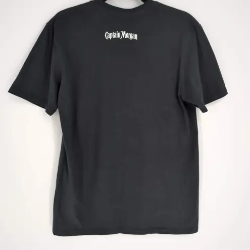 Tangerine Unisex Black with White Captain Morgan Logo Cotton T-Shirt - Size M