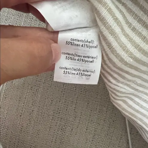 ONIA NWT Air Linen Button Down Maxi jute/white stripes dress size small