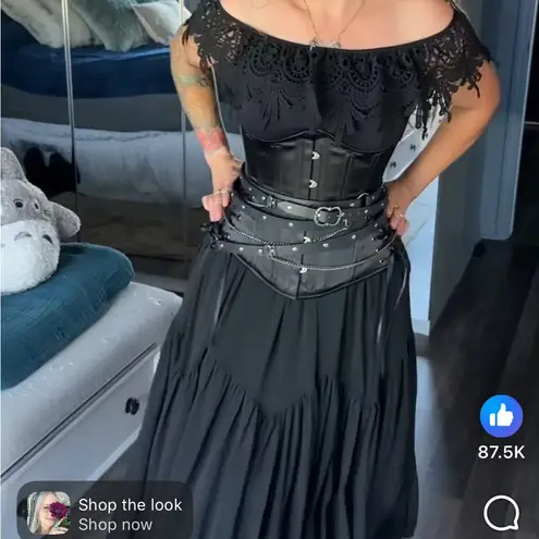 Mens Women’s Unisex Wrap around Renaissance Belt Black