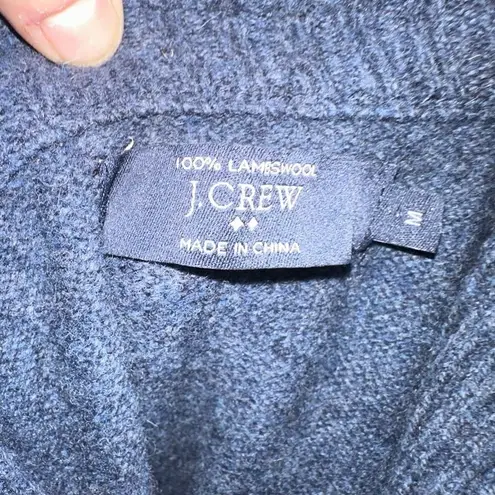 J Crew navy cowl neck 100% lambswool elevated basics sweater Blue Size XL