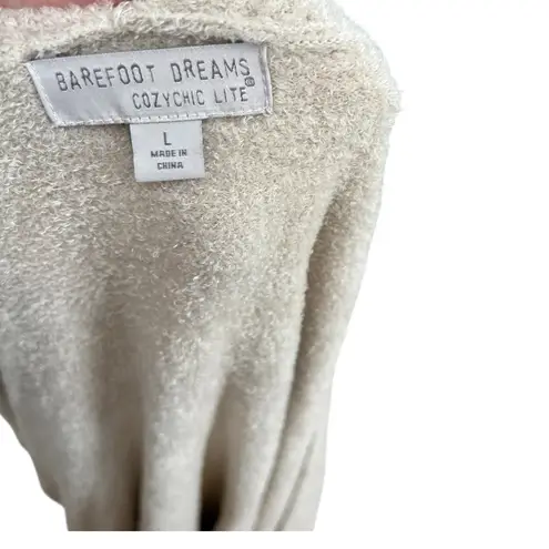 Barefoot Dreams CozyChic Lite Cardigan Ribbed Edge Cream Ivory Size Large
