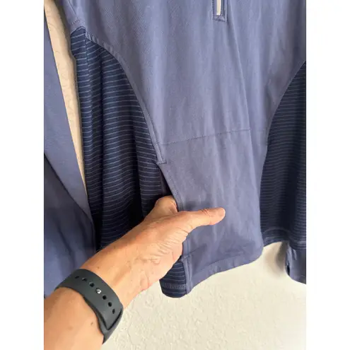 Head Half Zip Blue Pullover Thumbhole Pouch Athleisure Athletic Stretchy Tennis