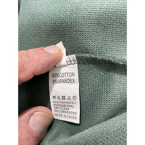 Womans Excellent Condition Hooded Knee Length Fleece Jacket XXL Aqua Green